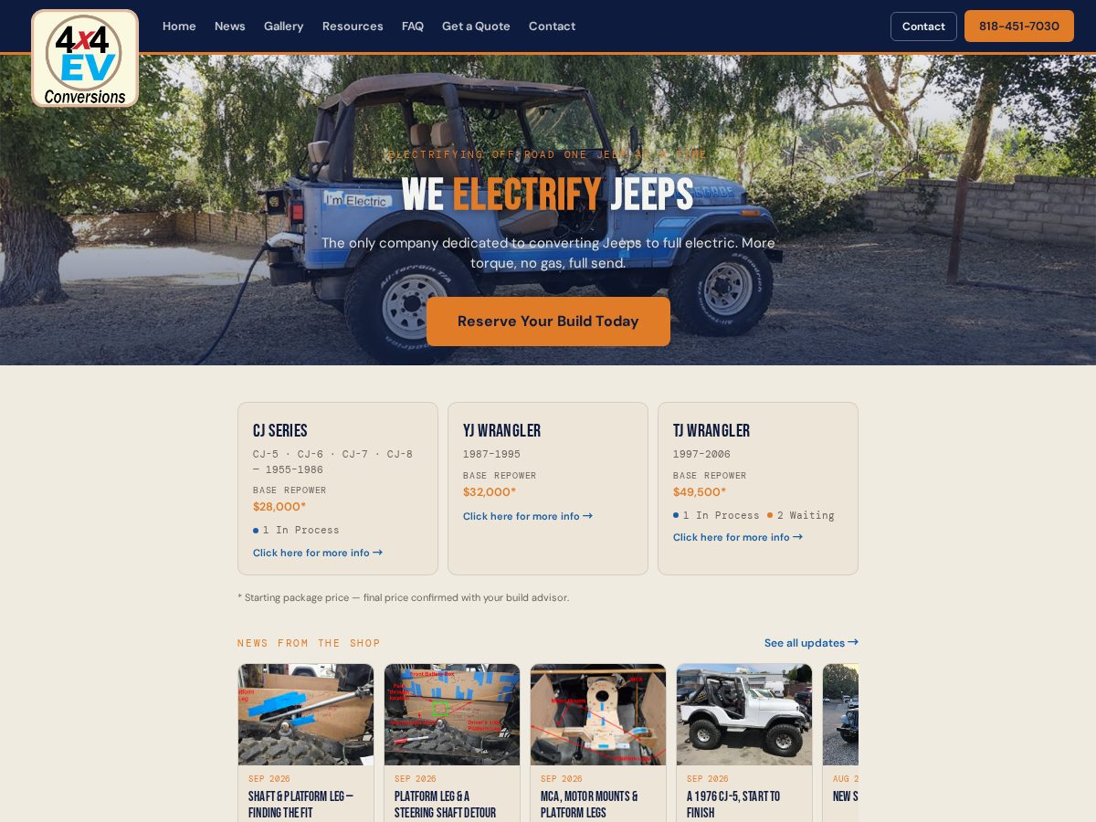 Landing-page snapshot of jeepevmotorswap.com