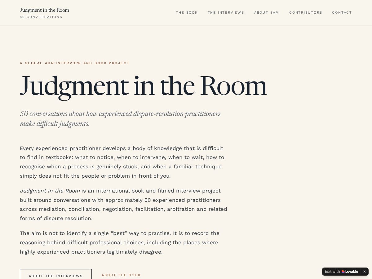 Landing-page snapshot of judgementintheroom.com