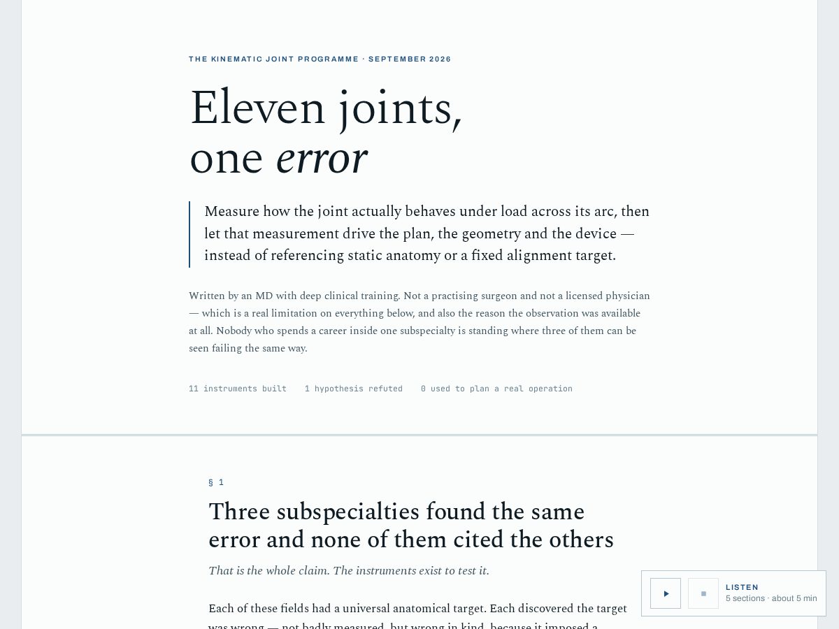 Landing-page snapshot of kinematicjoint.com