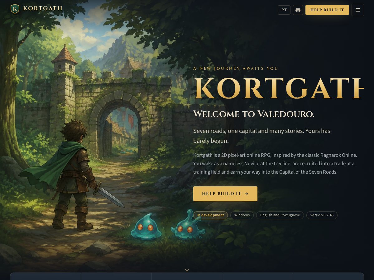 Landing-page snapshot of kortgath.com