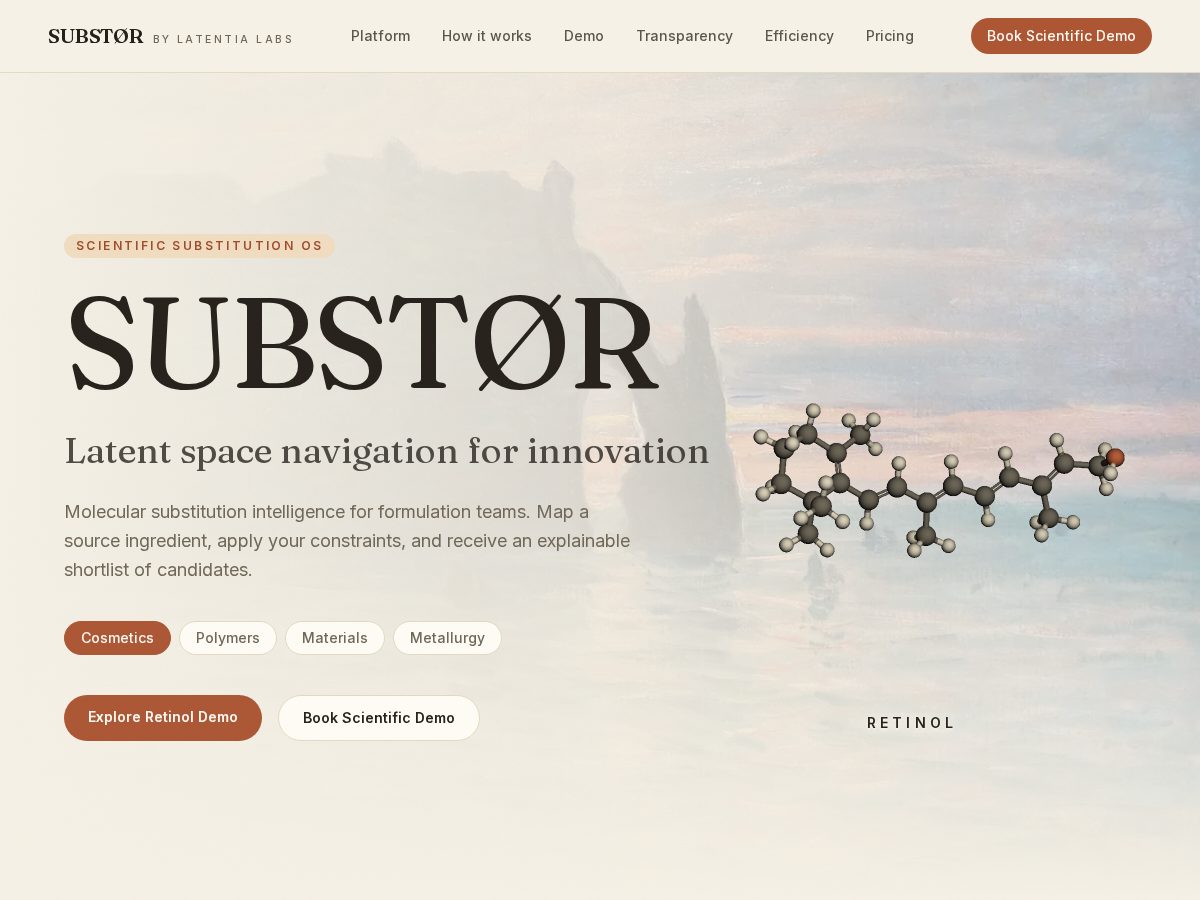 Landing-page snapshot of latentia-labs.com