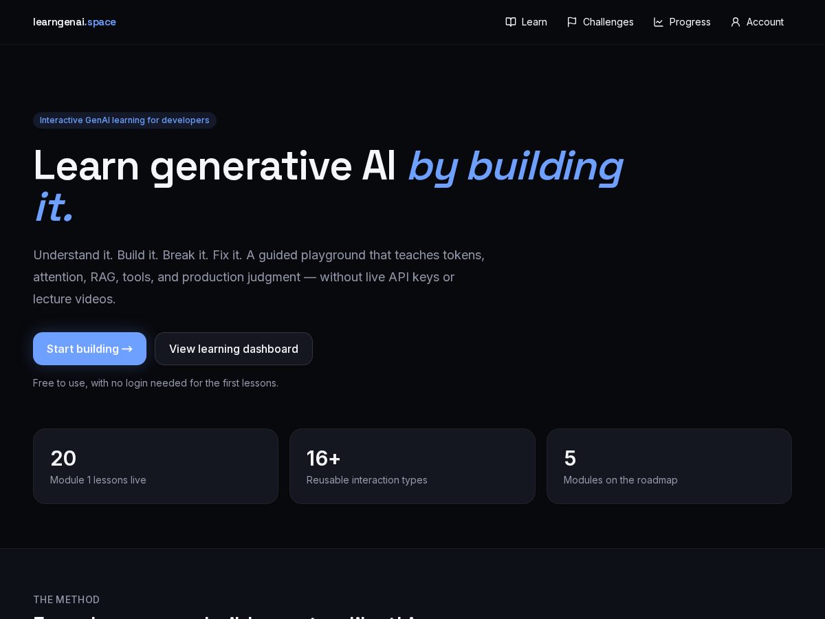 Landing-page snapshot of learngenai.space