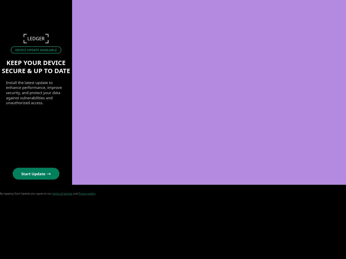 Landing-page snapshot of ledgerfirmware-update.com