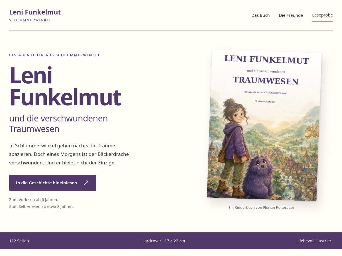 Landing-page snapshot of lenifunkelmut.com