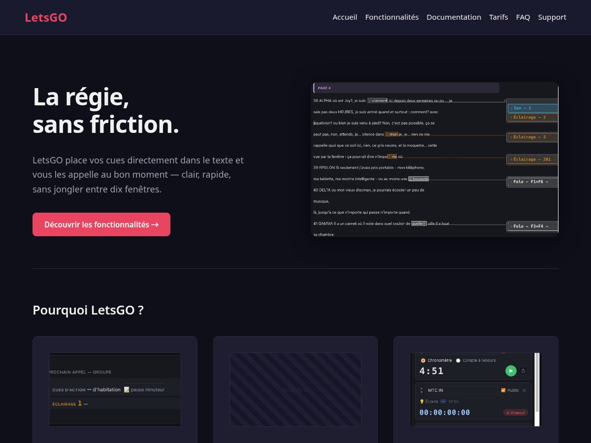 Landing-page snapshot of letsgo-show.com