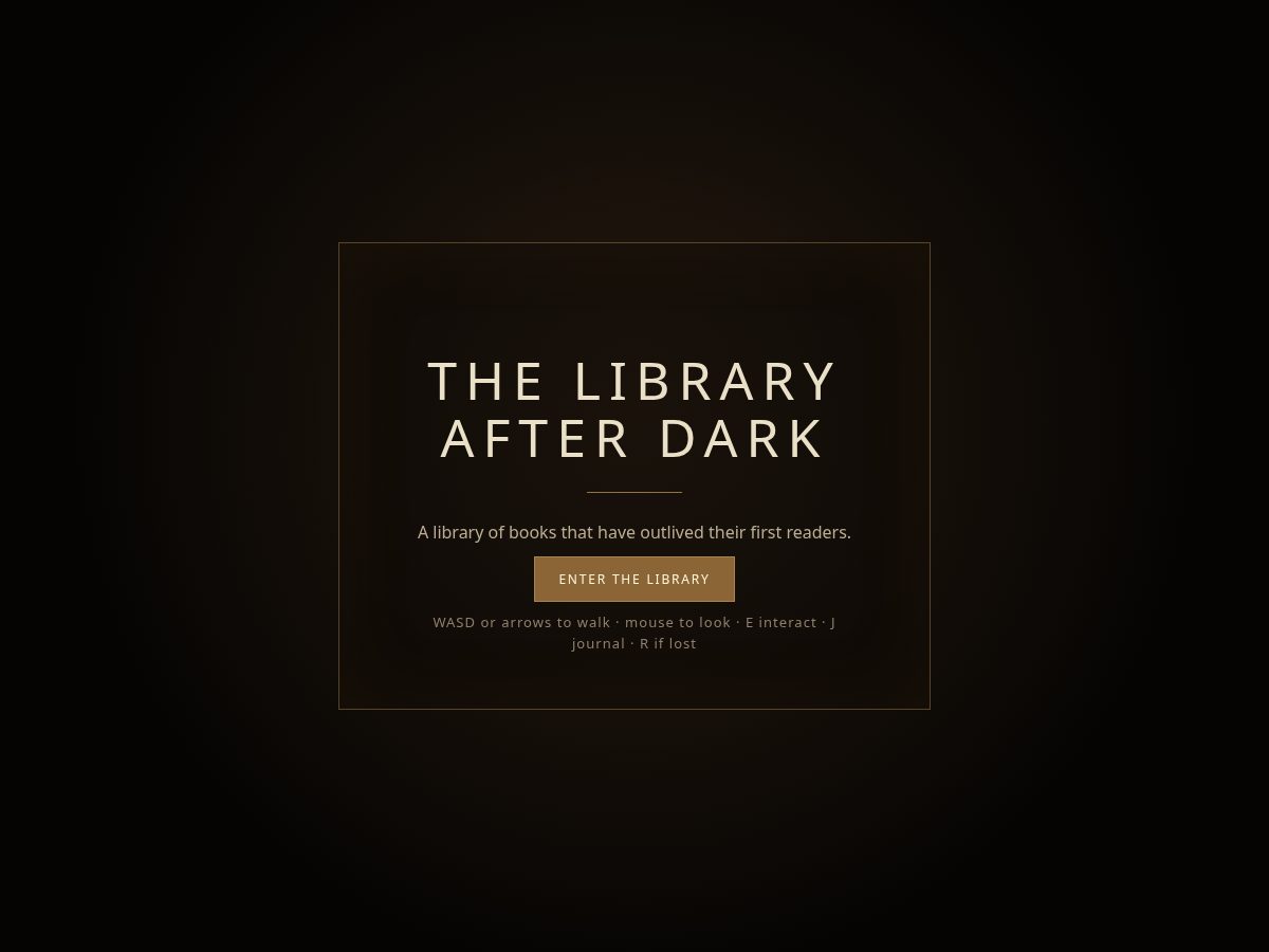 Landing-page snapshot of libraryafterdark.space