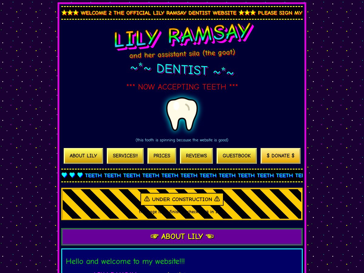 Landing-page snapshot of lilydentist.com