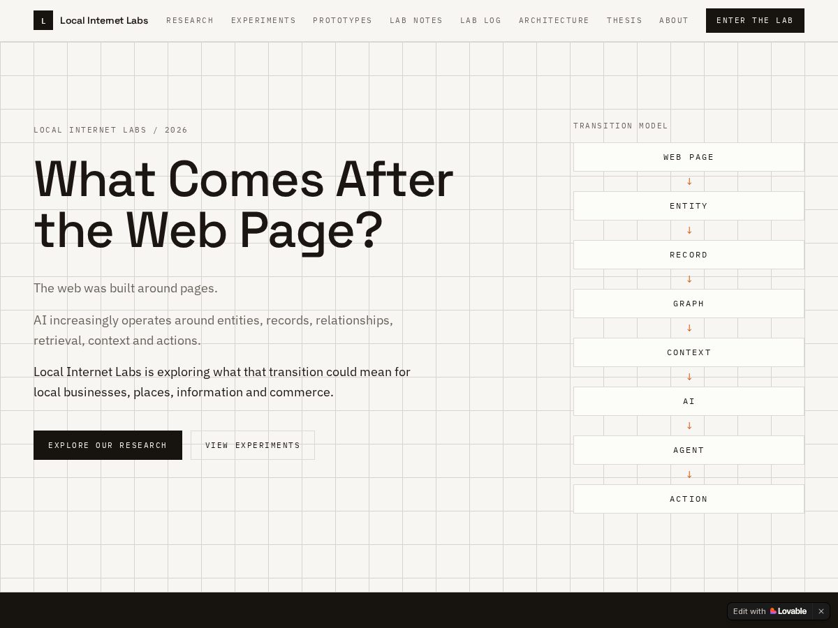 Landing-page snapshot of localinternetlabs.com