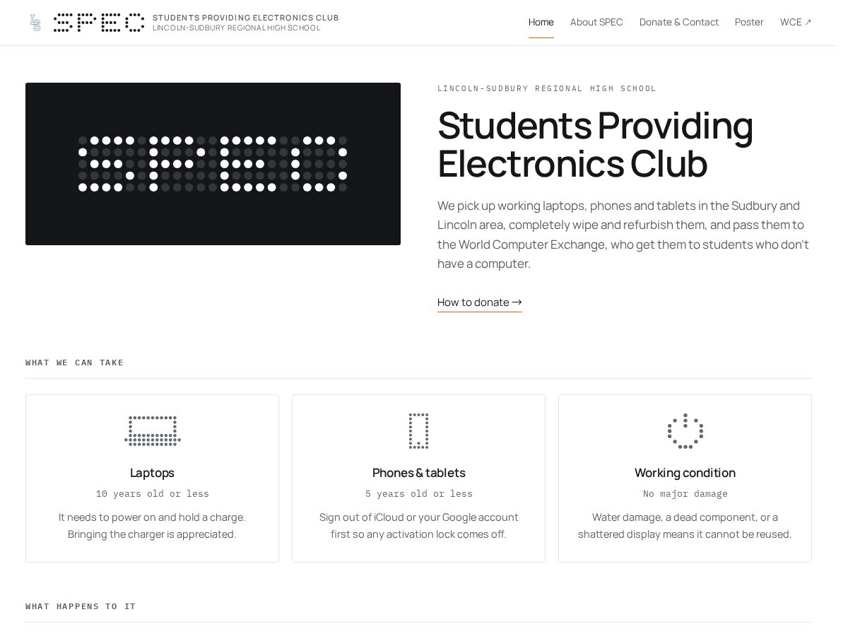 Landing-page snapshot of lsspec.org