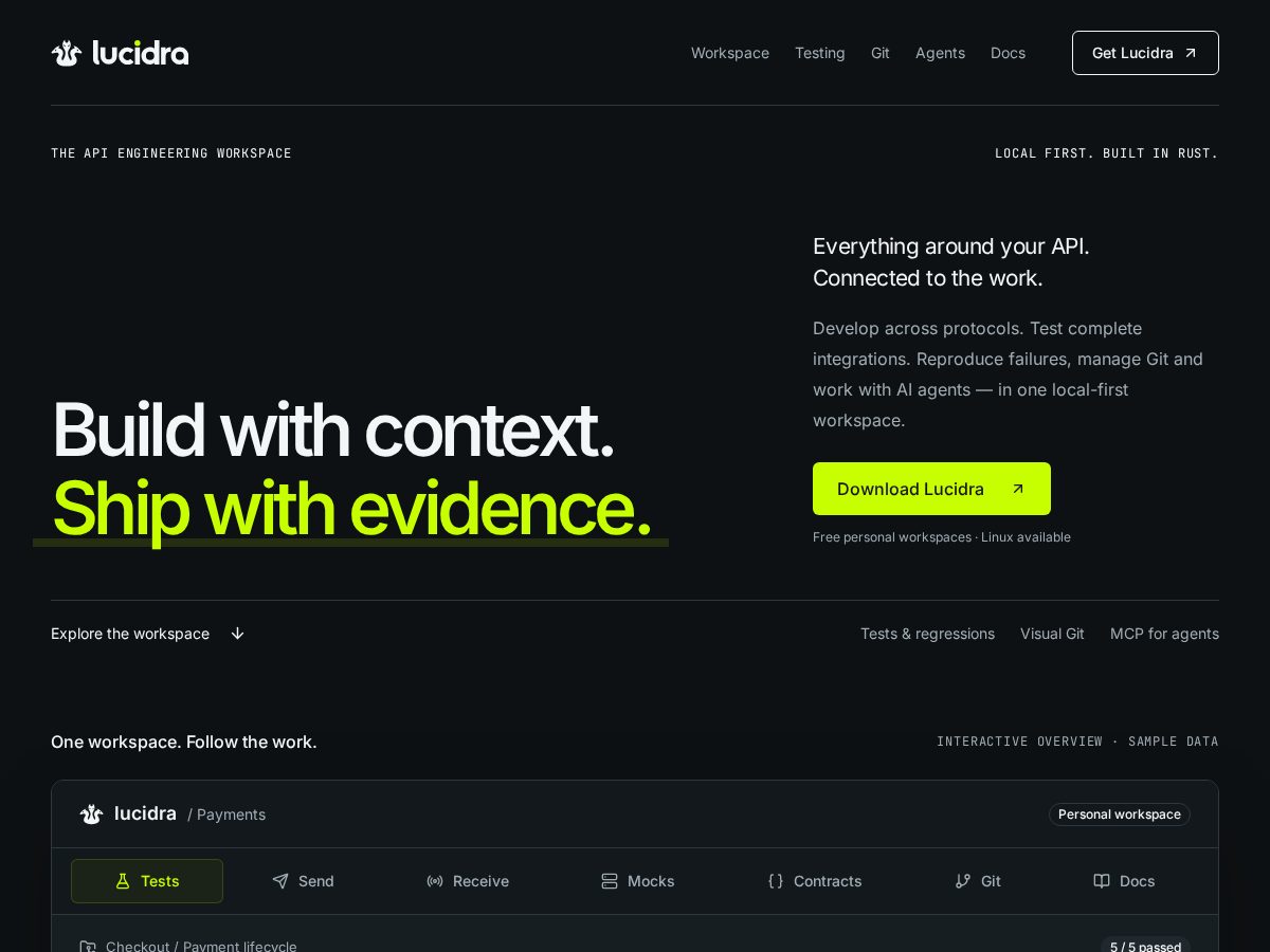 Landing-page snapshot of lucidra.app