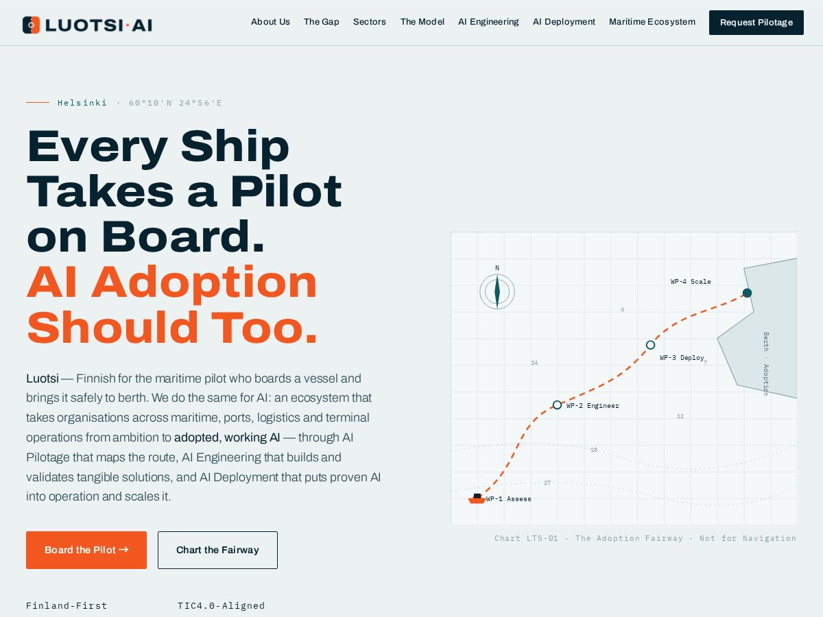 Landing-page snapshot of luotsi-ai.com