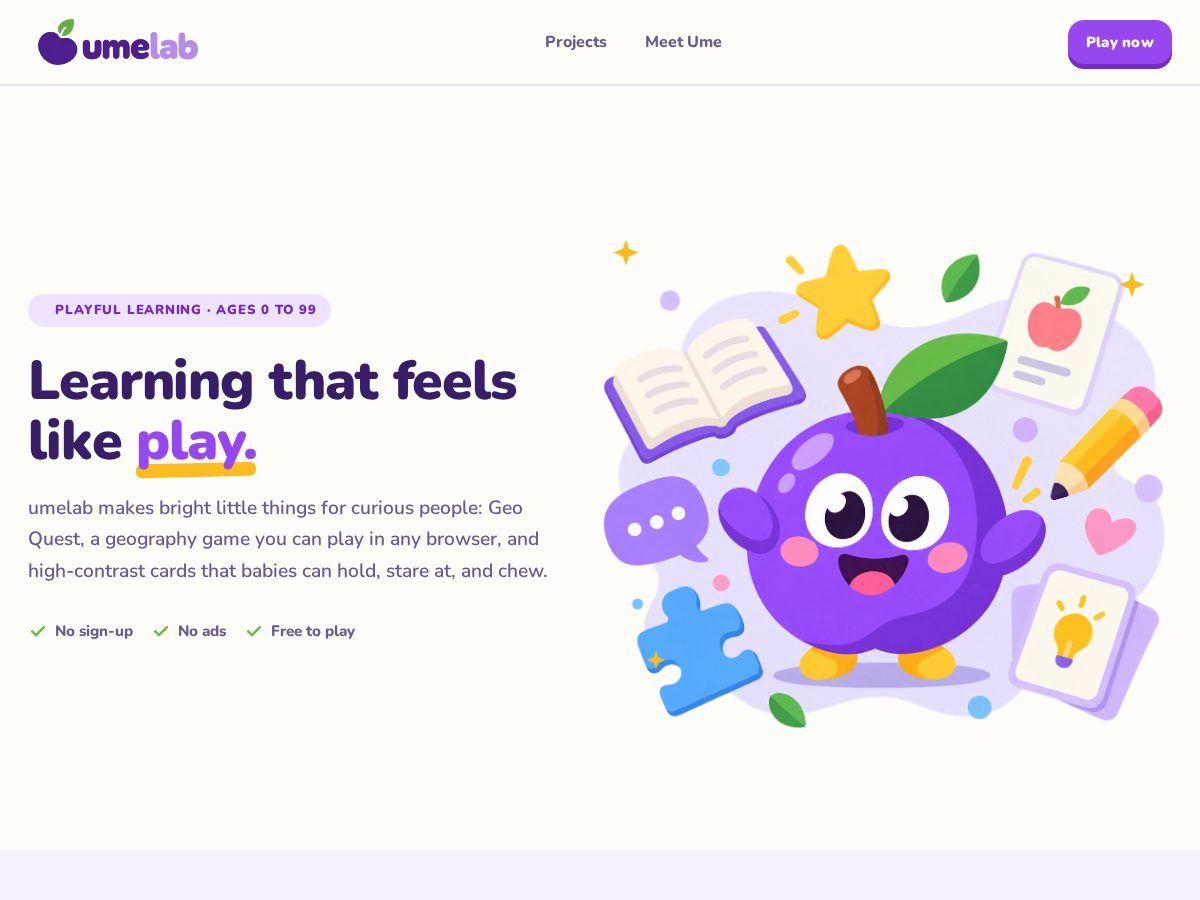 Landing-page snapshot of madebyumelab.com