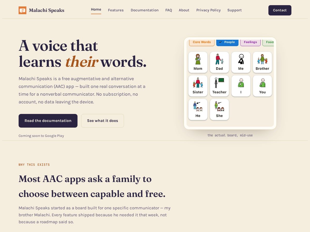Landing-page snapshot of malachispeaks.com