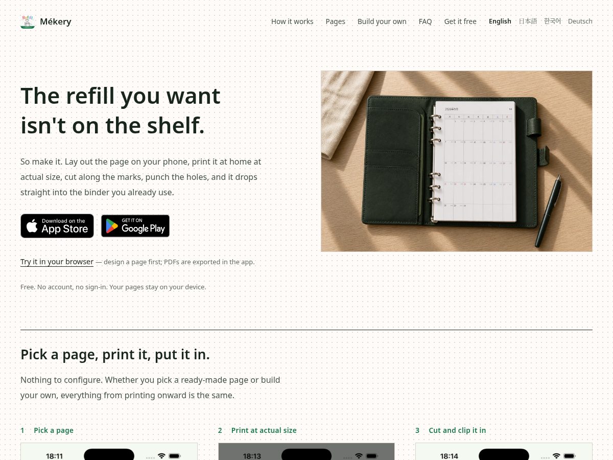 Landing-page snapshot of mekery.work