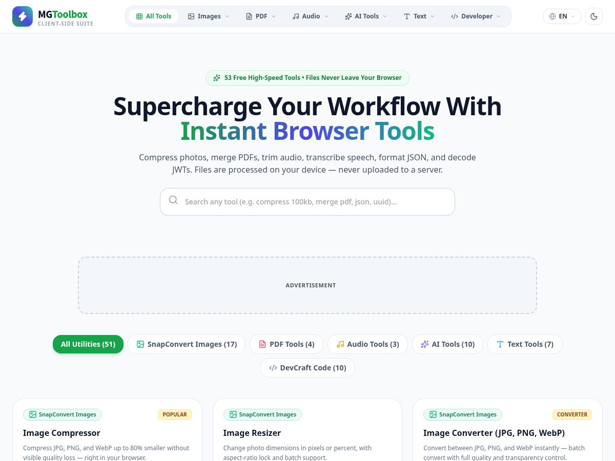 Landing-page snapshot of mgtoolbox.com