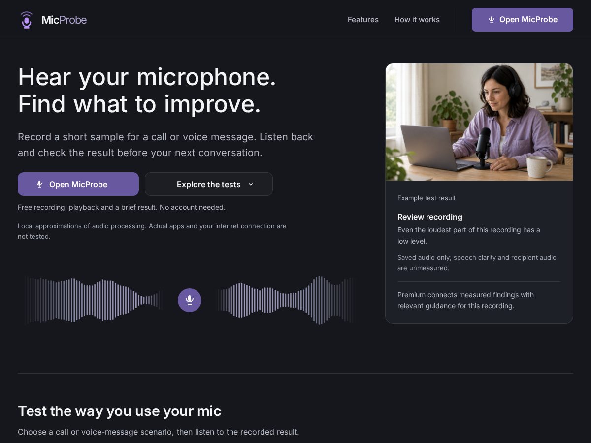 Landing-page snapshot of micprobe.com