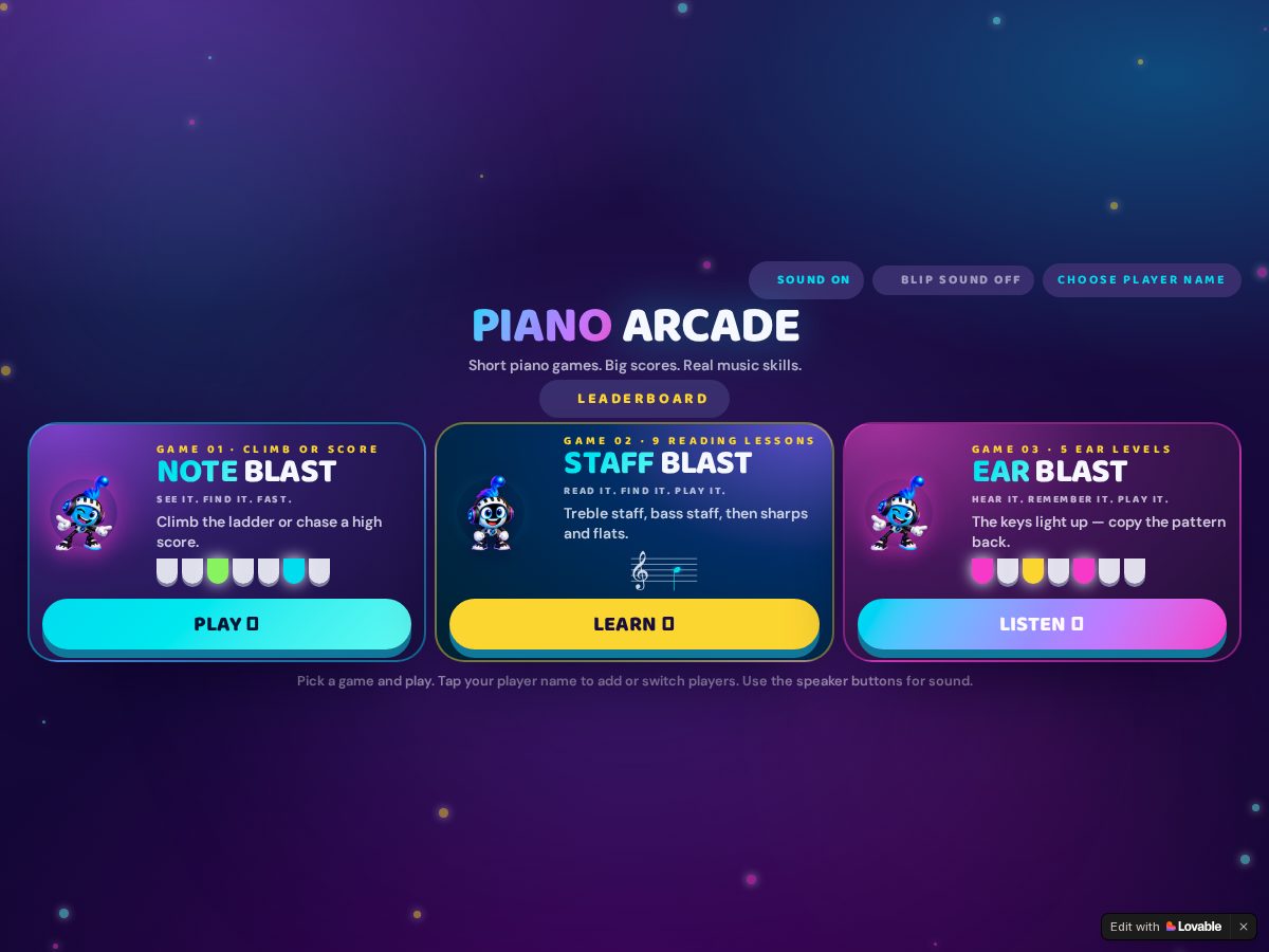 Landing-page snapshot of musicarcadelabs.com