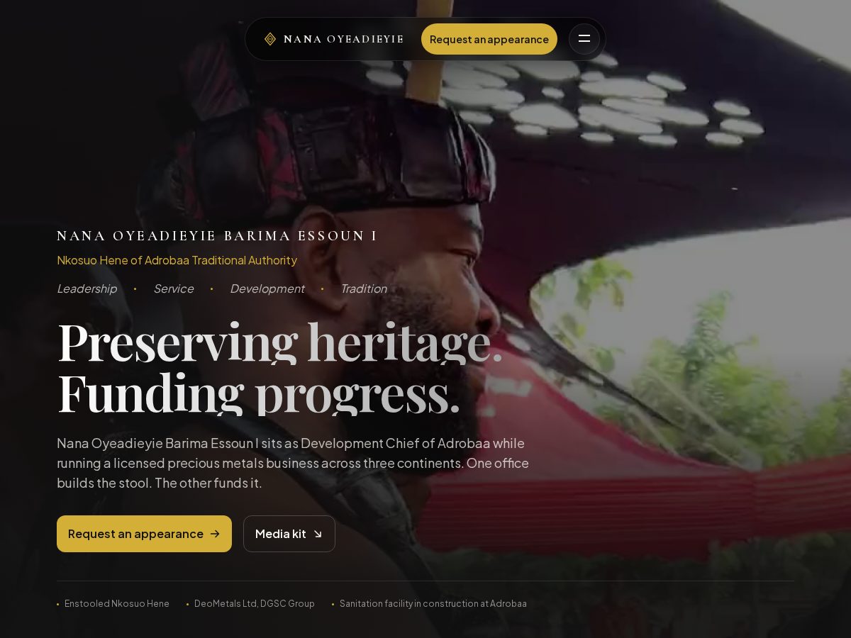 Landing-page snapshot of nanaoyeadieyie.org
