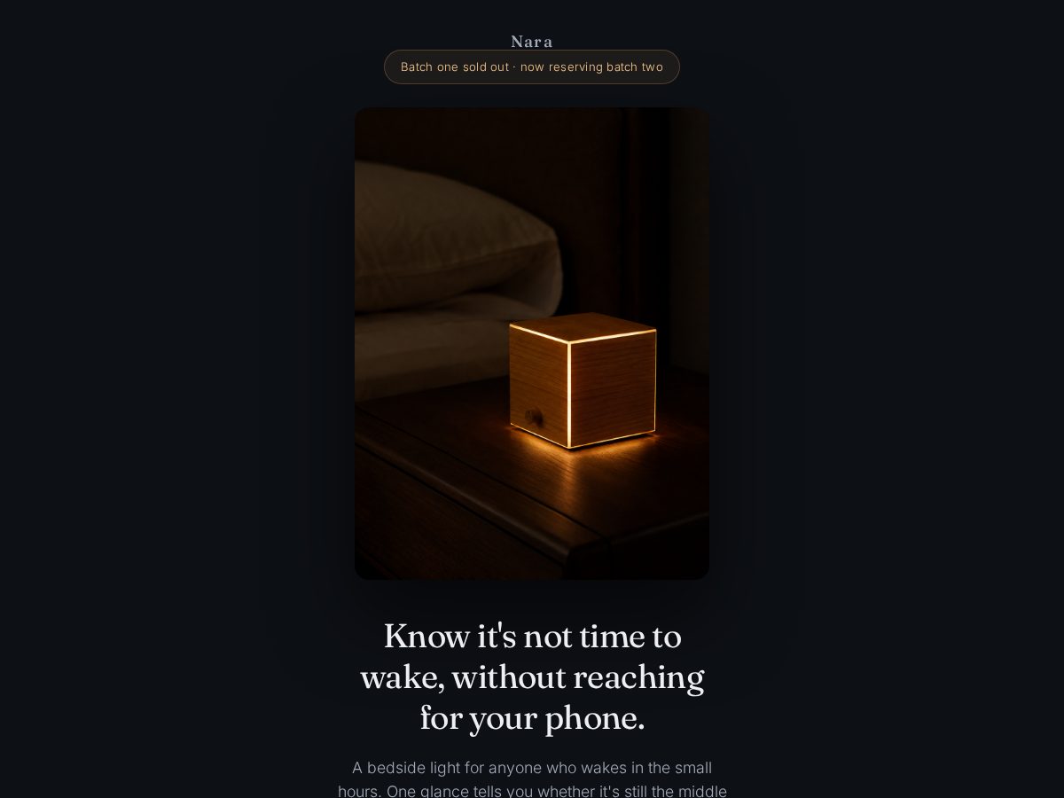 Landing-page snapshot of nara-store.com