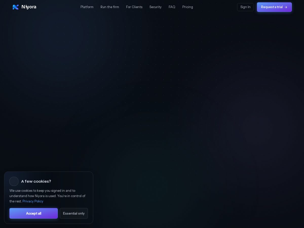 Landing-page snapshot of niyora.net
