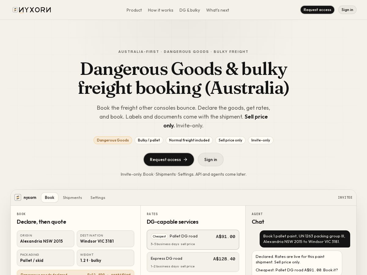 Landing-page snapshot of nyxorn.com