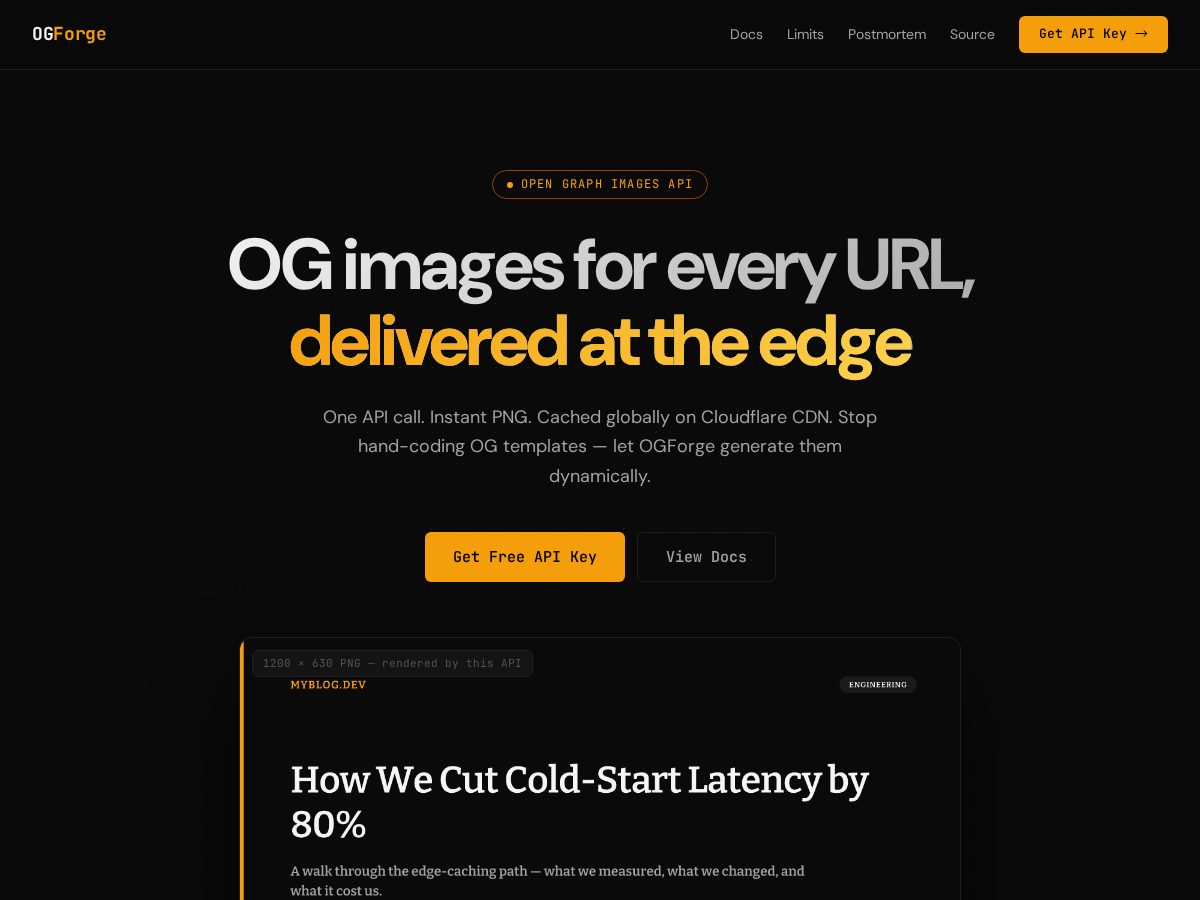 Landing-page snapshot of ogforge.host