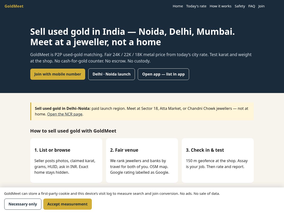 Landing-page snapshot of oldgoldmeet.com