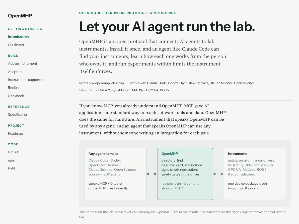 Landing-page snapshot of openmhp.com