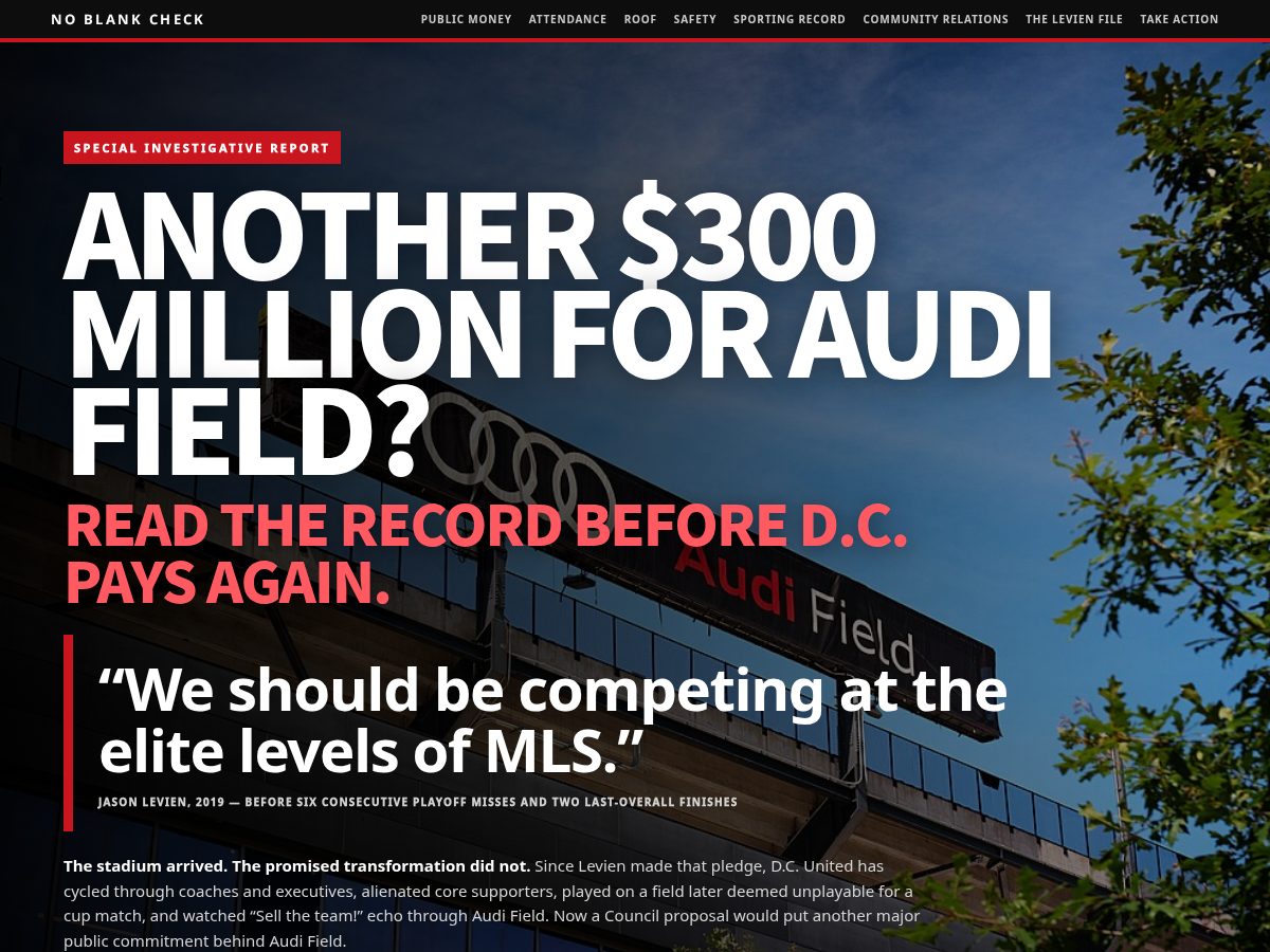 Landing-page snapshot of opposeaudifieldexpansion.com