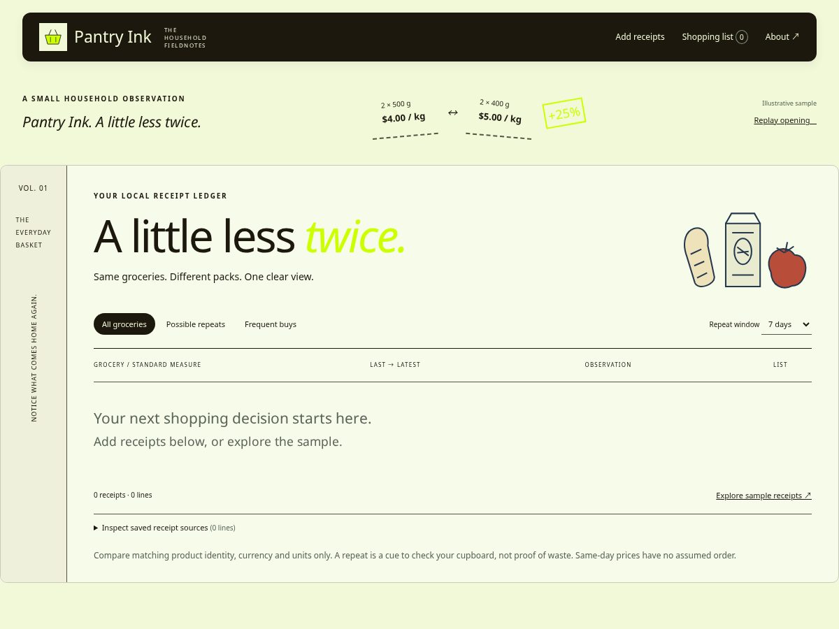 Landing-page snapshot of pantryink.xyz