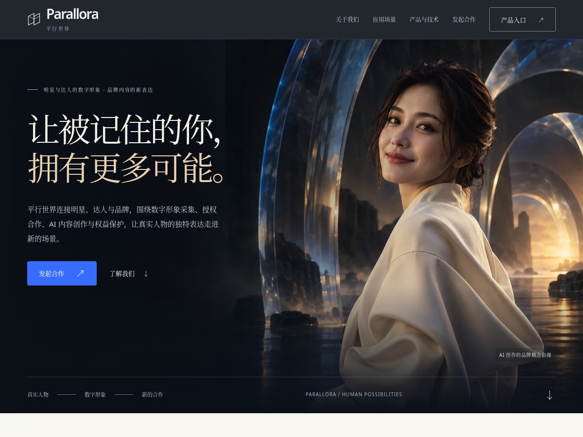 Landing-page snapshot of parallora.com