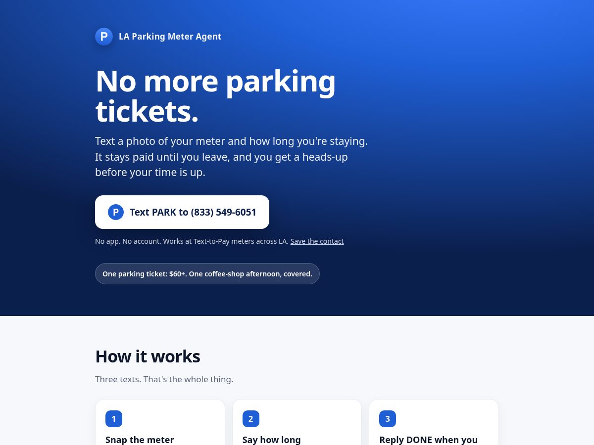Landing-page snapshot of parkingmeteragent.com