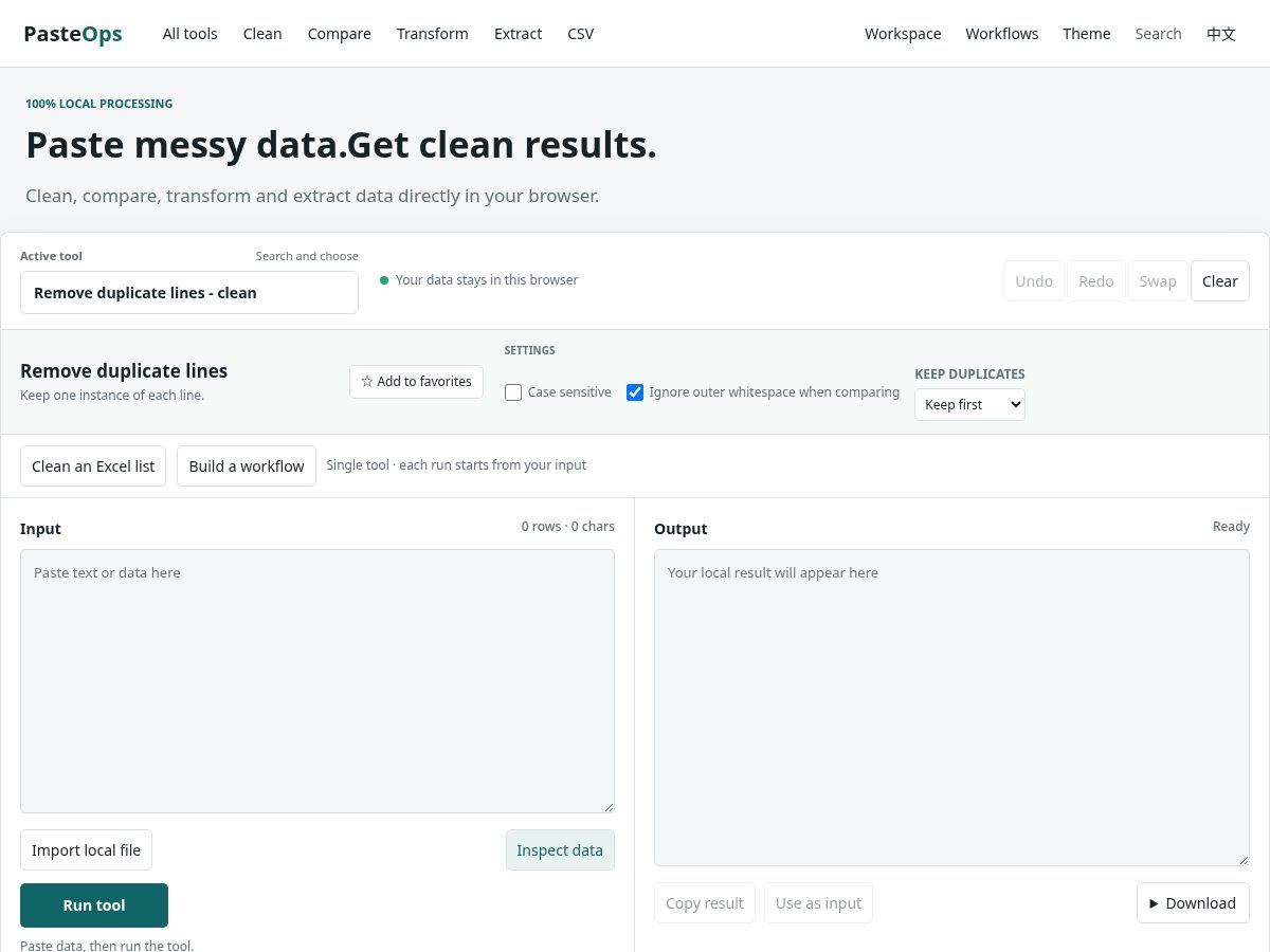 Landing-page snapshot of pasteops.tech