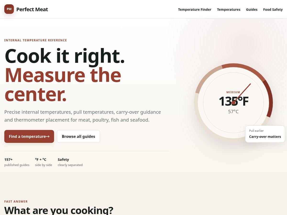 Landing-page snapshot of perfect-meat.com