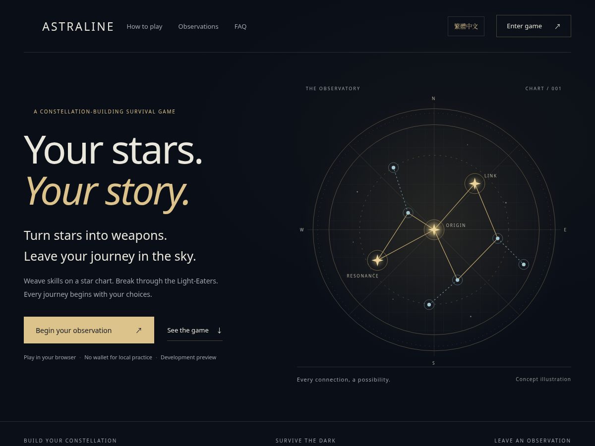 Landing-page snapshot of playastraline.com