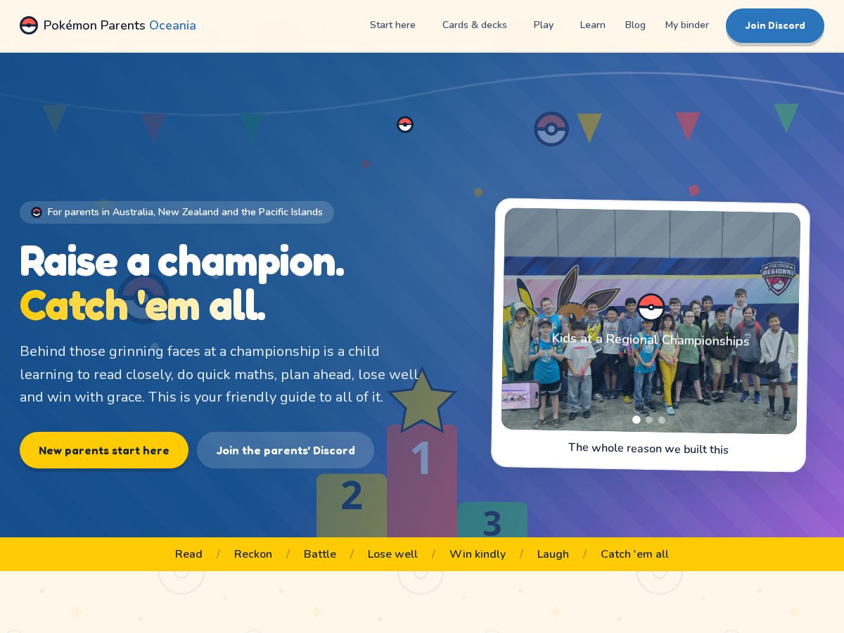 Landing-page snapshot of pokeparents.org