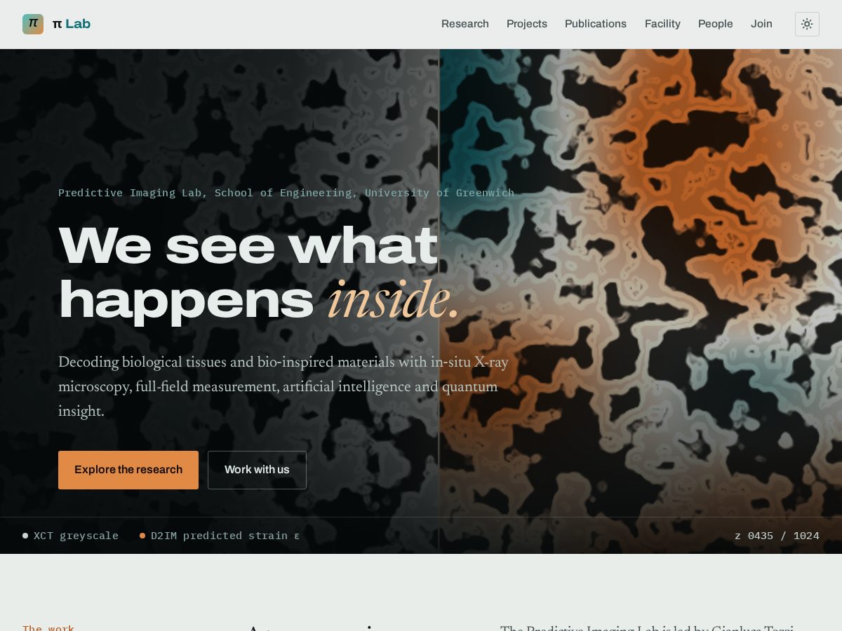 Landing-page snapshot of predictiveimaginglab.com