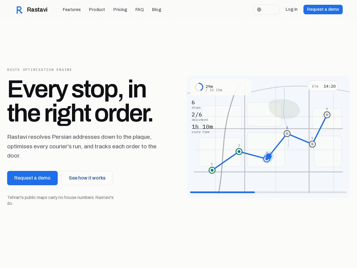 Landing-page snapshot of rastavi.com