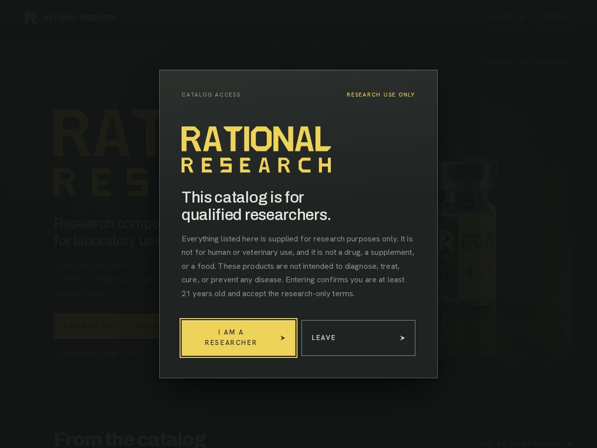 Landing-page snapshot of rational-research.com
