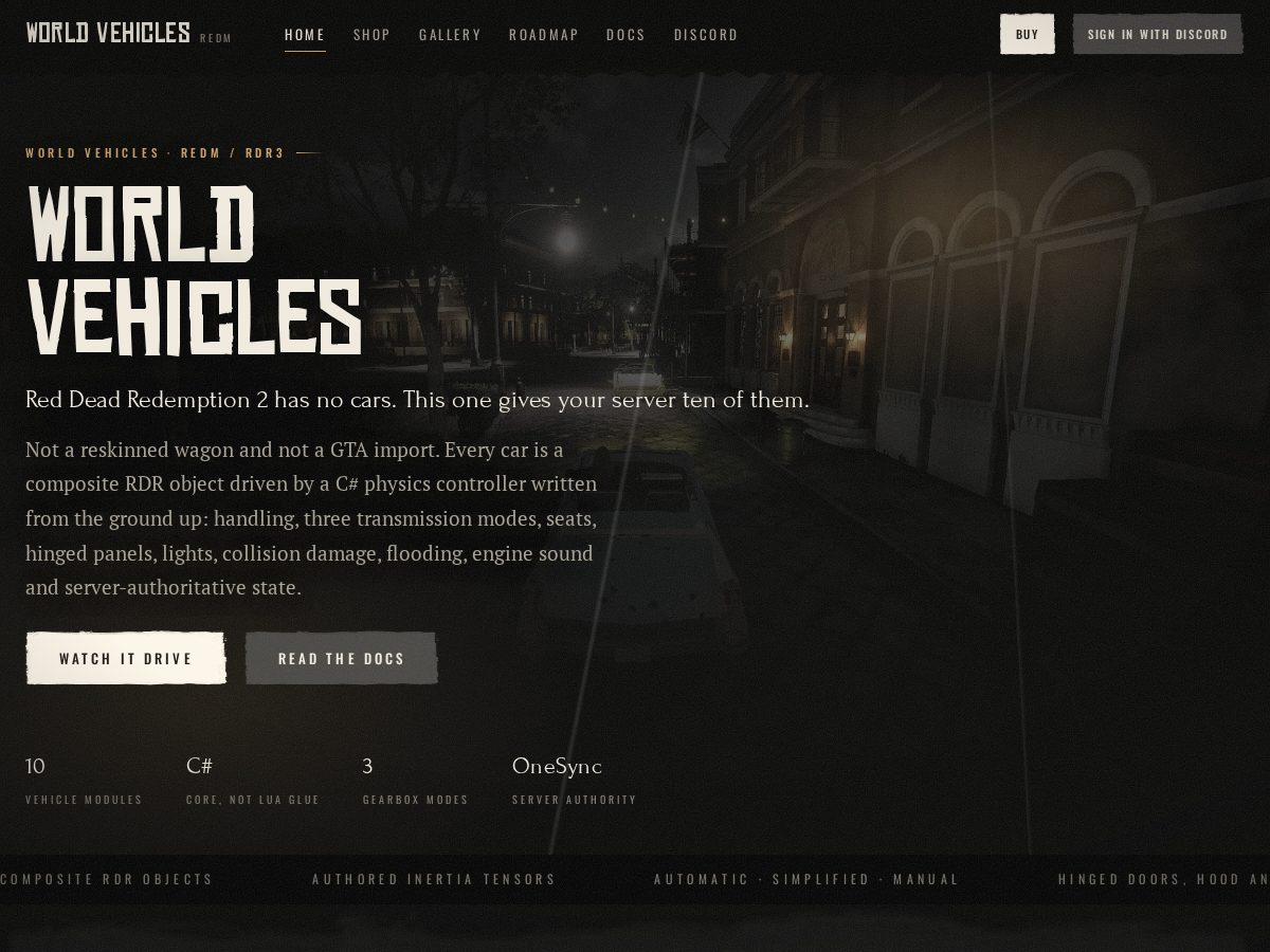 Landing-page snapshot of rdr-worldvehicles.com
