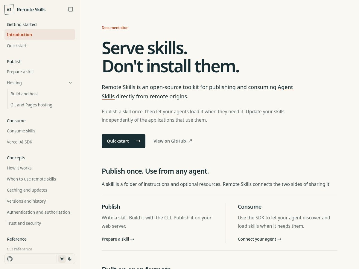 Landing-page snapshot of remote-skills.com