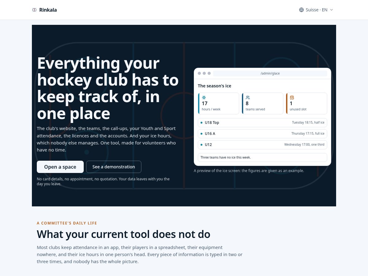 Landing-page snapshot of rinkala.com