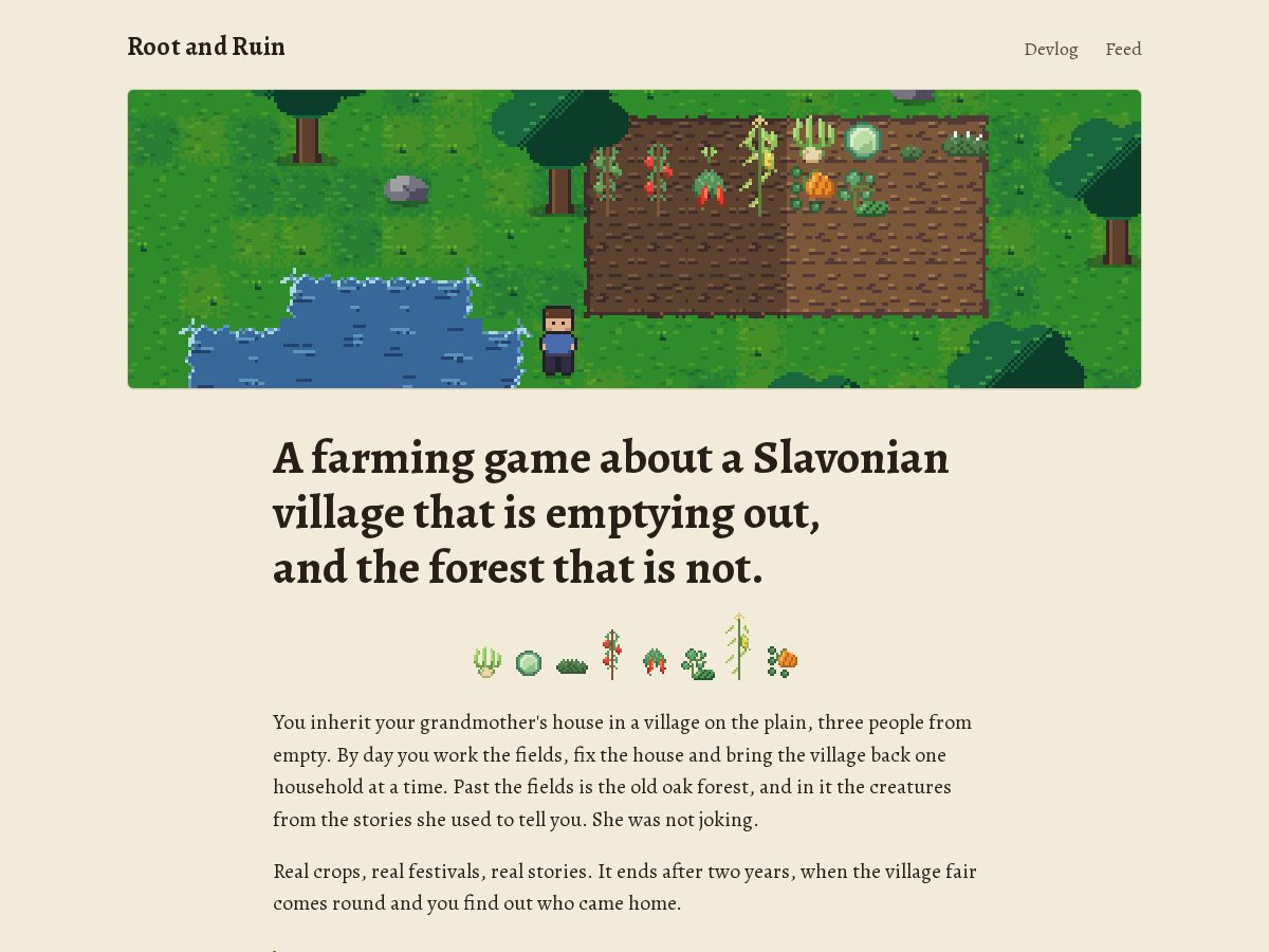 Landing-page snapshot of rootandruin.net