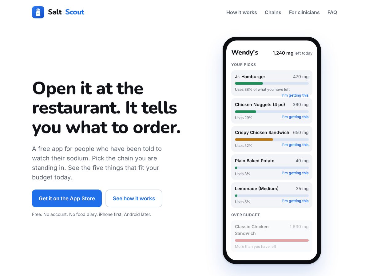 Landing-page snapshot of saltscout.app
