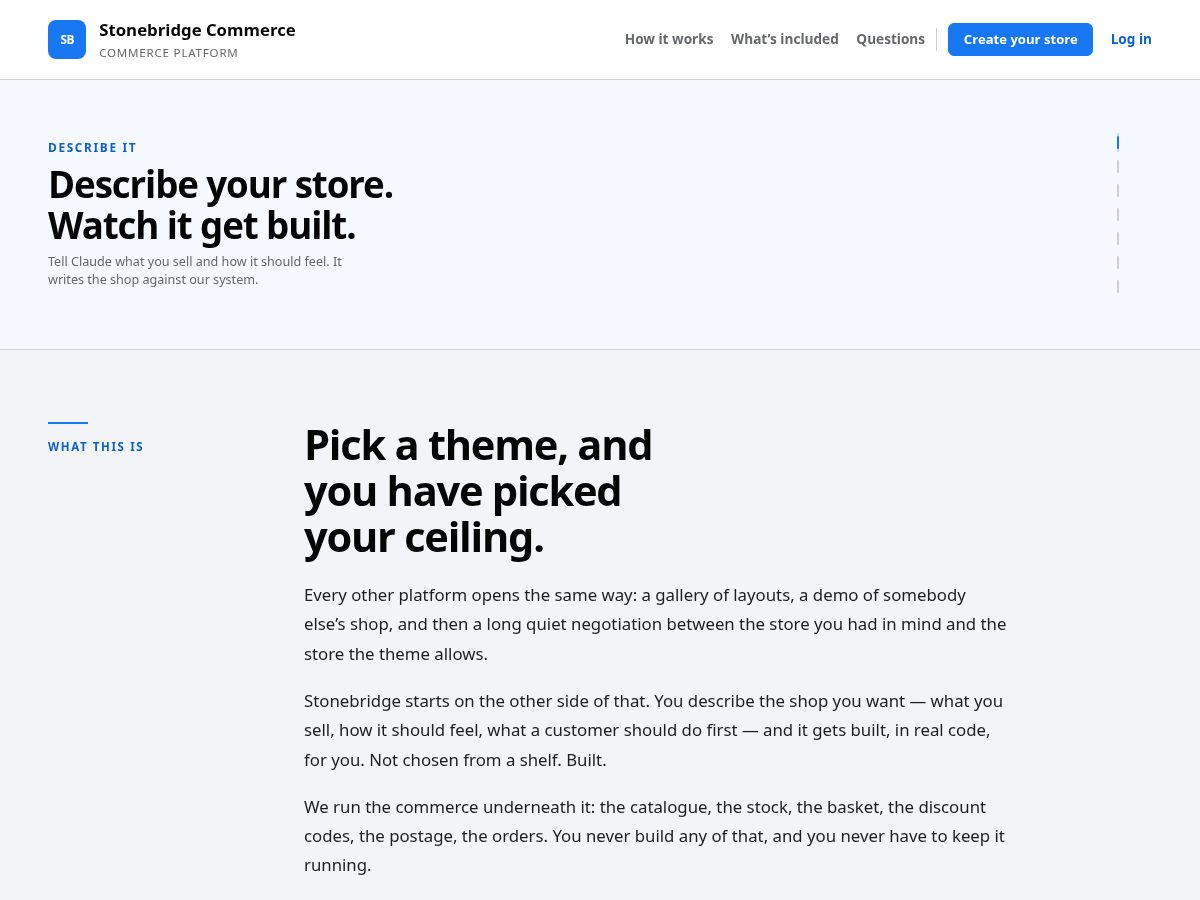 Landing-page snapshot of sbcommerce.net