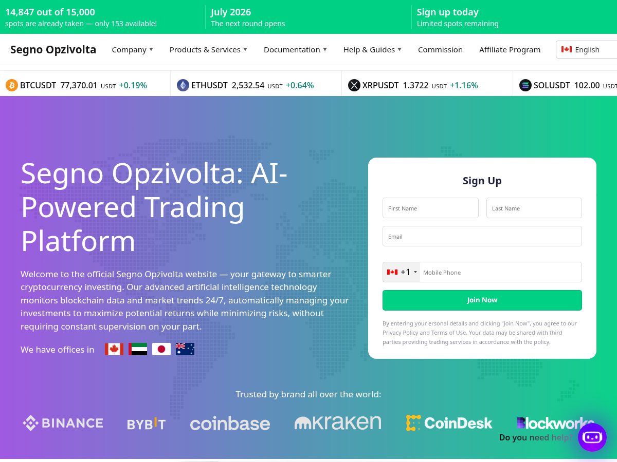 Landing-page snapshot of segno-opzivolta.org