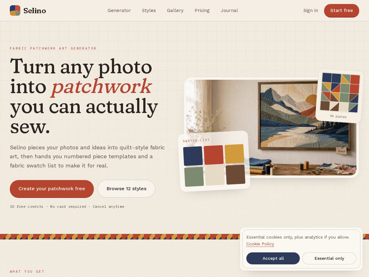 Landing-page snapshot of selino.shop