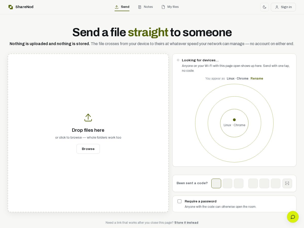 Landing-page snapshot of sharenod.com