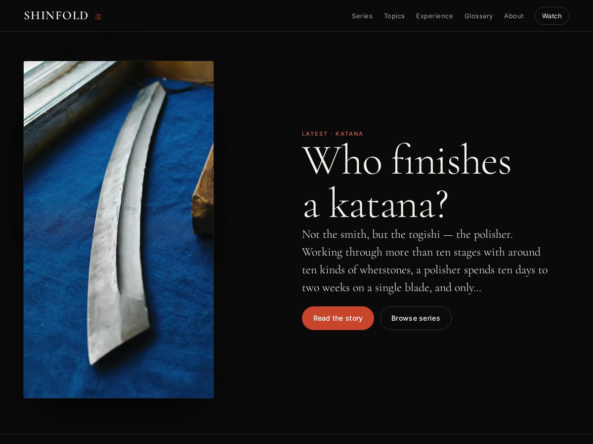 Landing-page snapshot of shinfold-japan.com