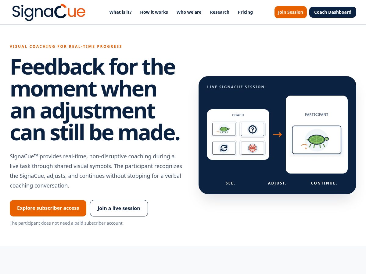 Landing-page snapshot of signacue.org